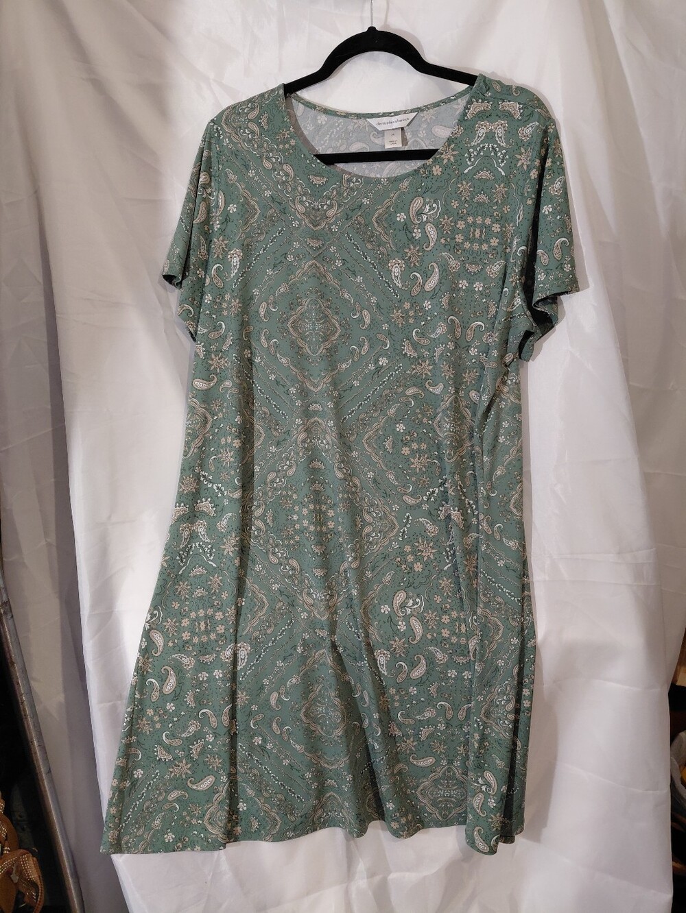 Christopher & Banks Sage Green Paisley Top